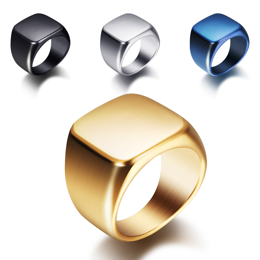 Titanium Steel Ring - Oral alière carrée de grande largeur