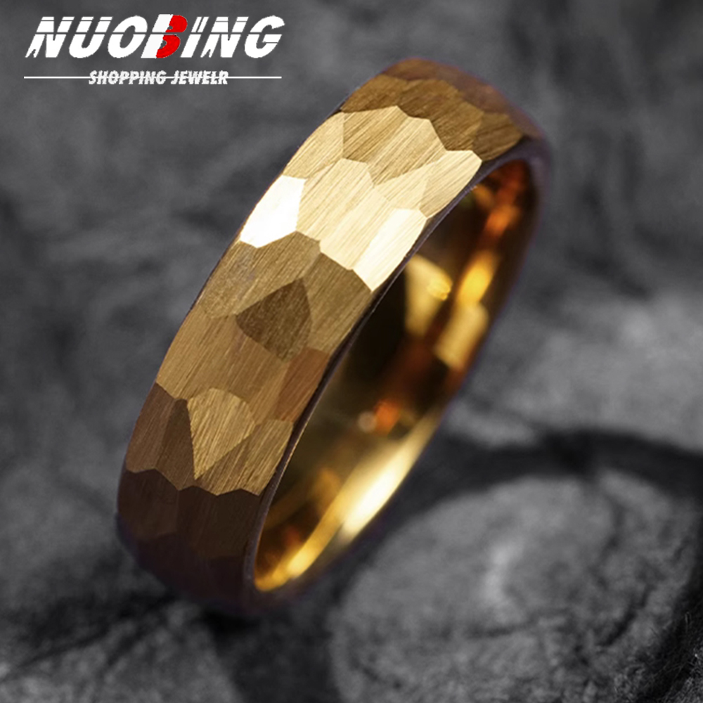 Titanium Steel Ring - Bagues en titane martelées multi-facettes pour