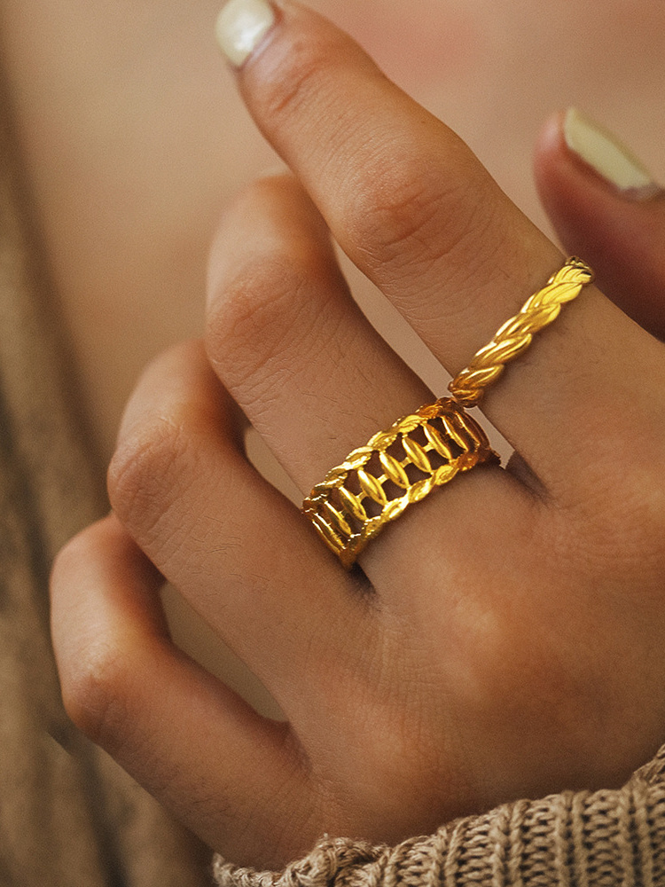 Titanium Steel Ring - Bague ouverte en acier titane pour