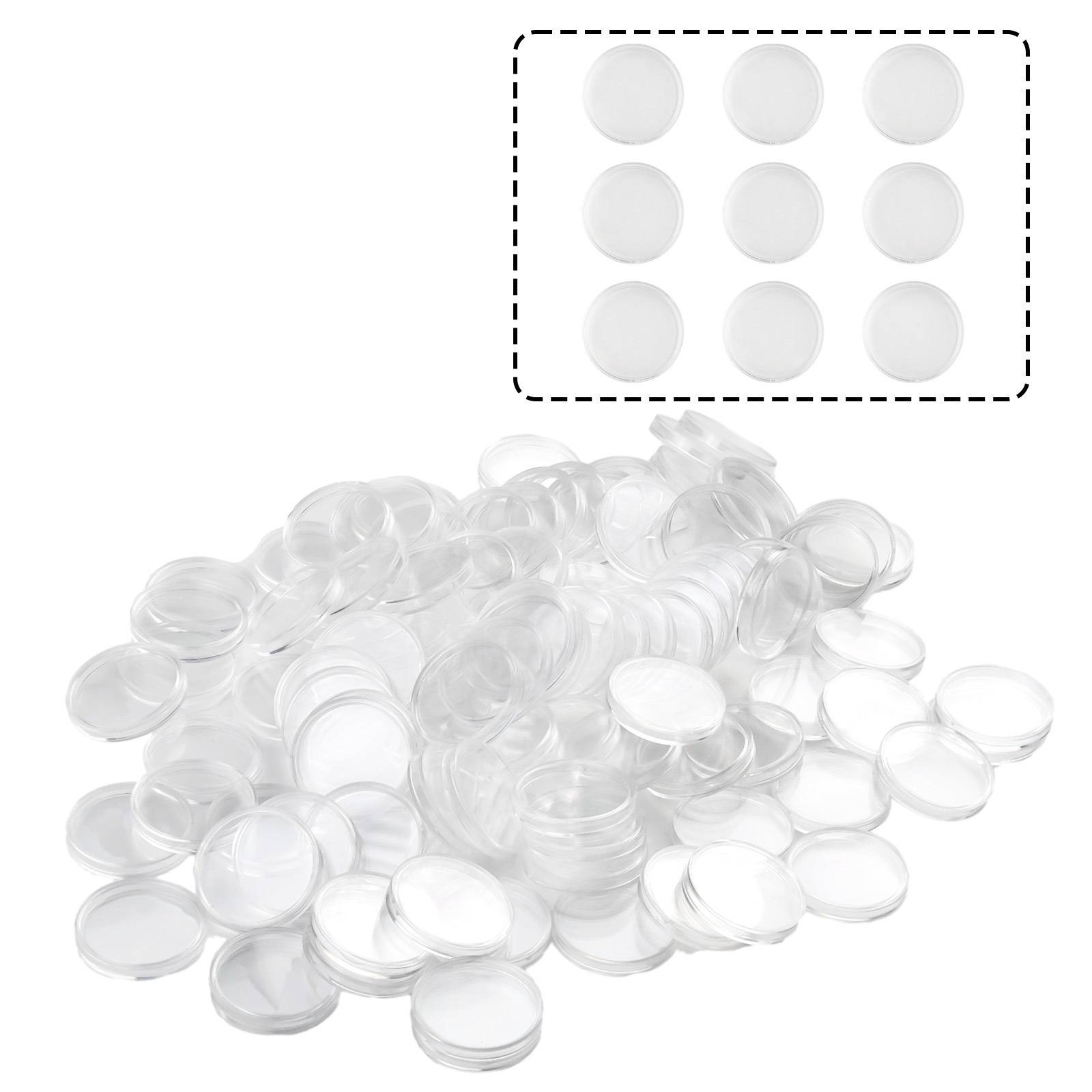 Collectors Coins Jewelry & Watches Of Smithtown Reviews - 100 capsules rondes transparentes en plastique