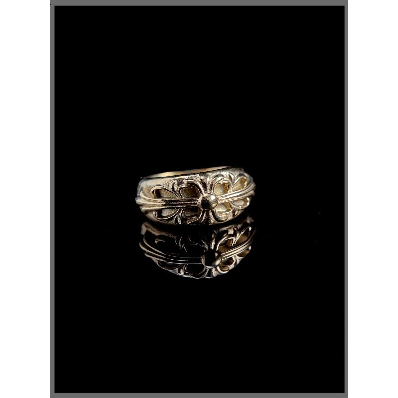 Titanium Steel Ring - Bague Iris Dorée, Bijou Gothique en