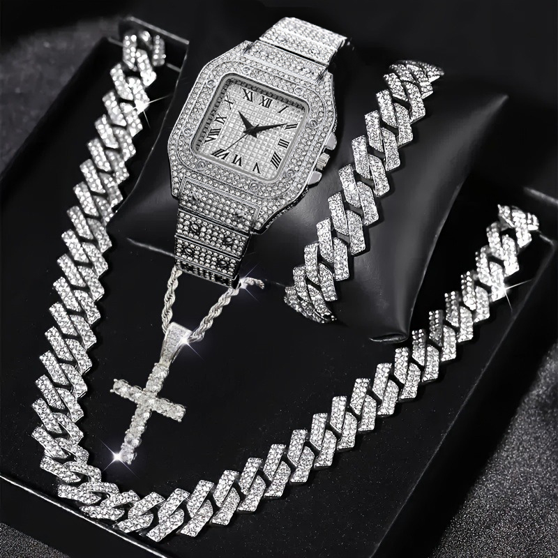 Jewelry Watches For Men - Ensemble de 4 montres carrées pour