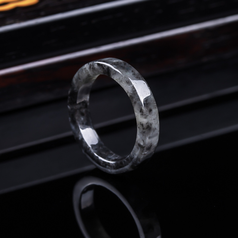 Jewelry & Watches Company - Bague en jadéite noire de Birmanie,