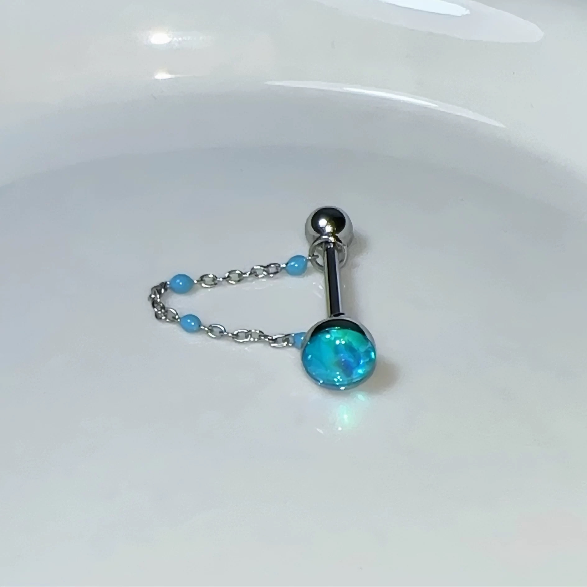 1 pièce Piercing de langue en  - Titanium Steel Ring avis et prix
