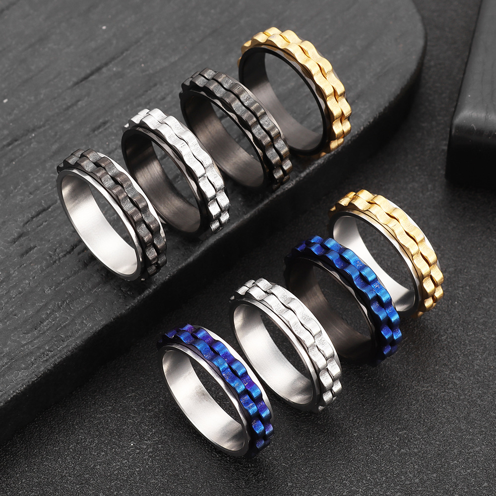 Bague rotative anti-stress pou - Titanium Steel Ring avis et prix