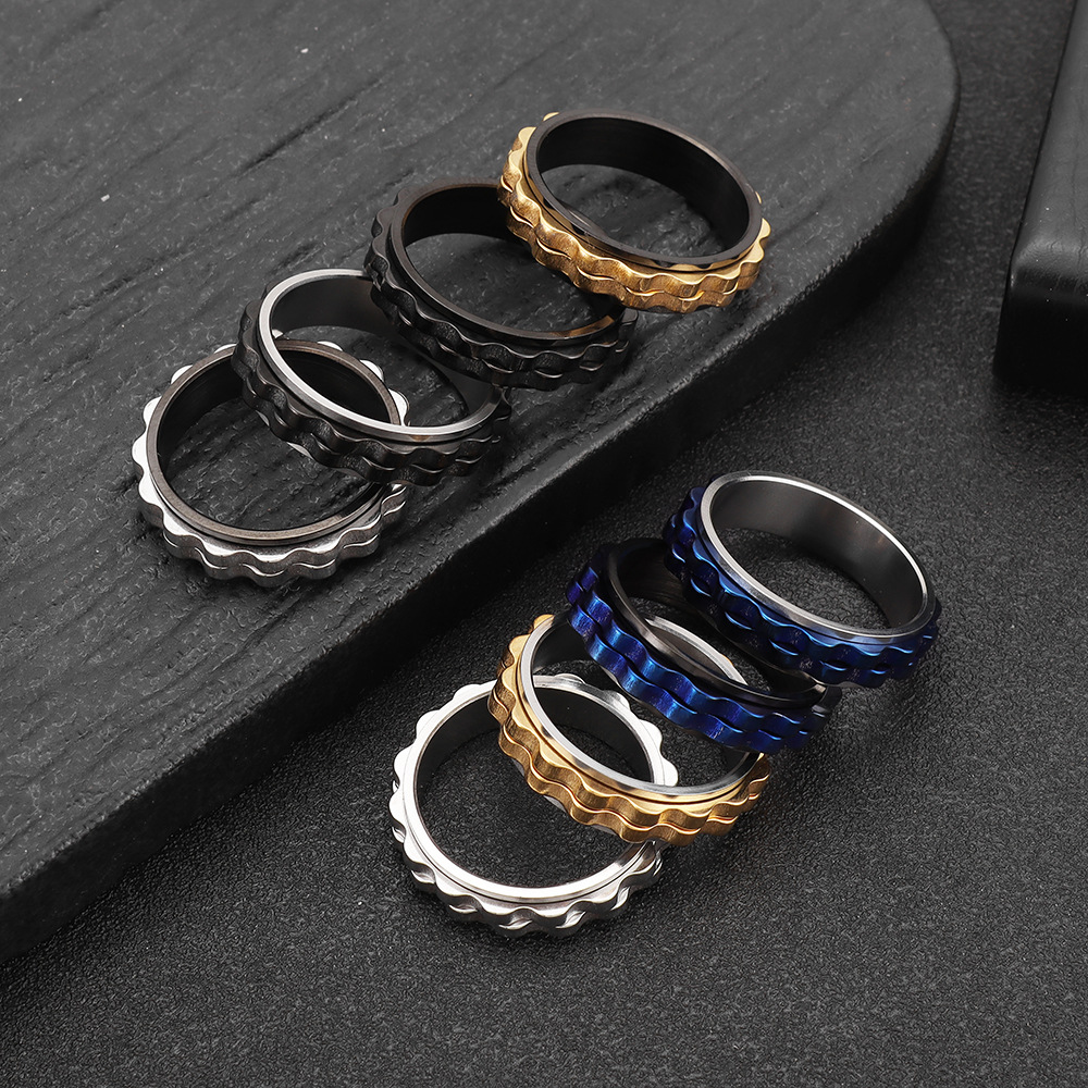 Bague rotative anti-stress pou - Titanium Steel Ring avis et prix
