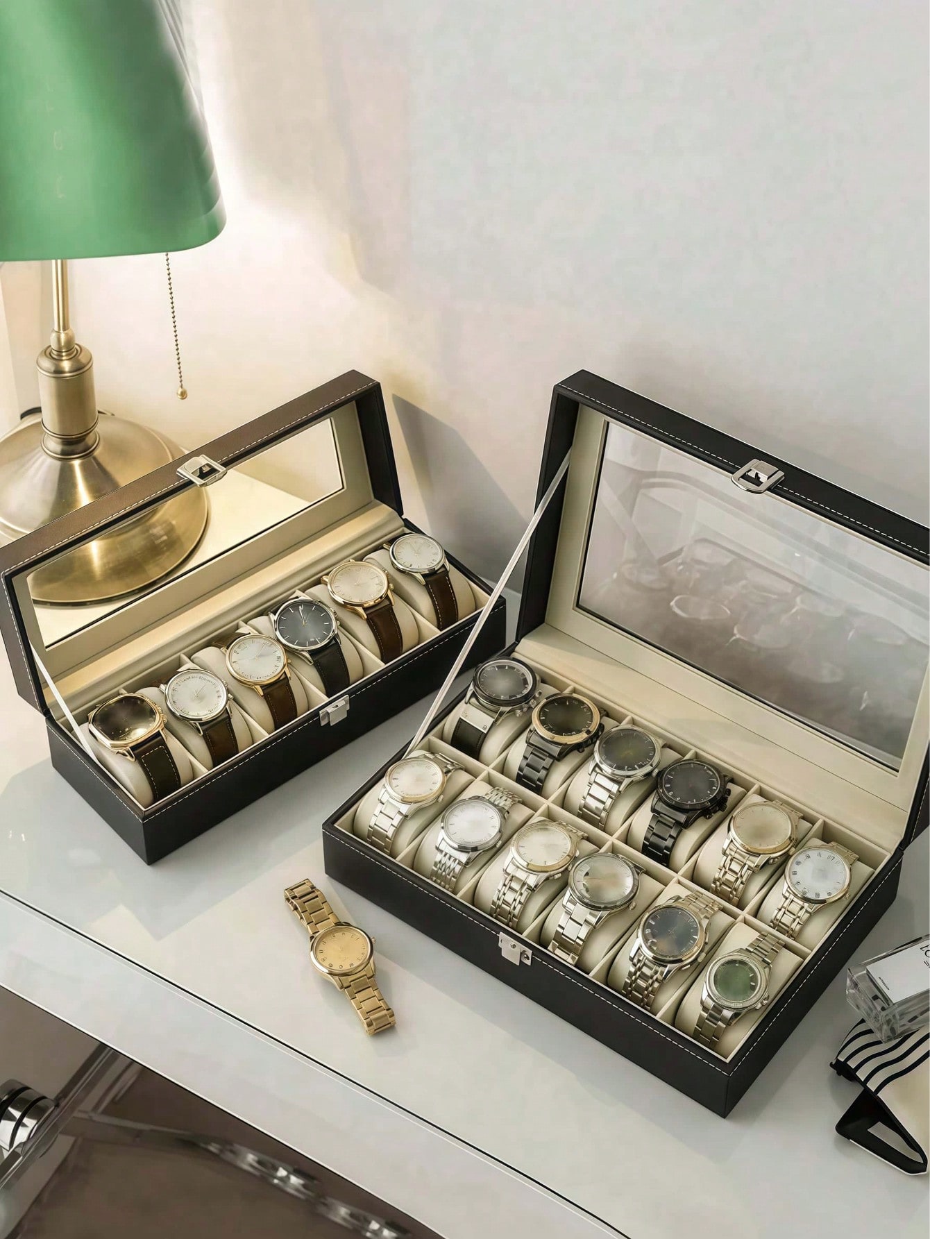 Boîte à montres en cuir avec s - Jewelry Watches For Men avis et prix