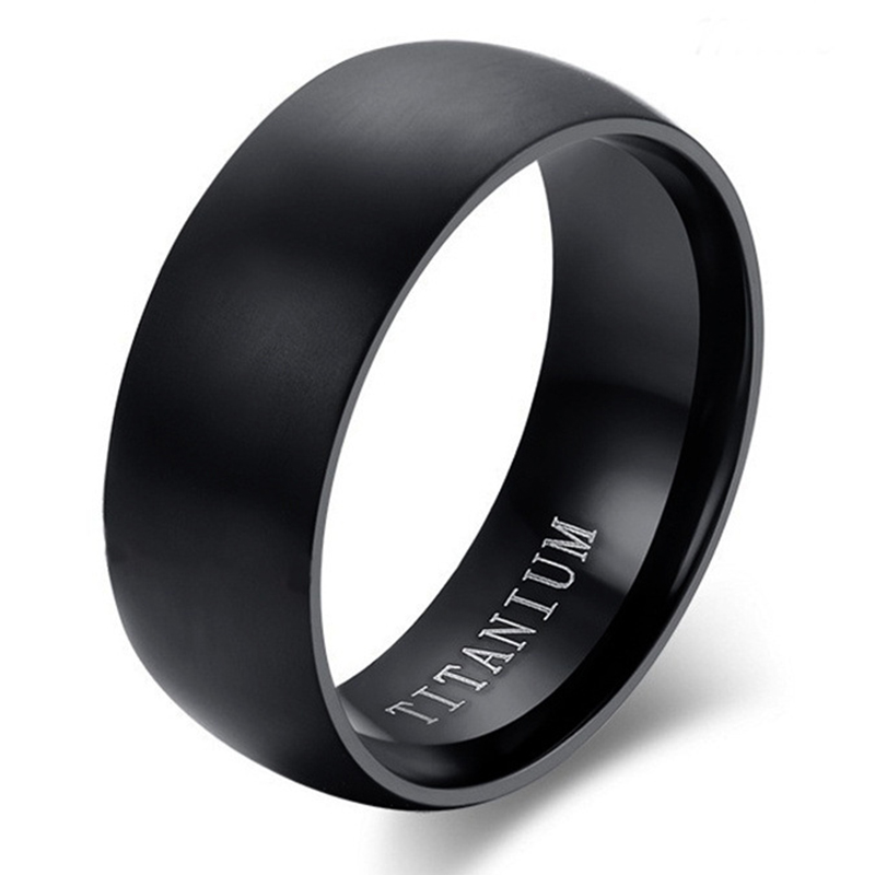 Bague classique en titane noir - Titanium Steel Ring avis et prix
