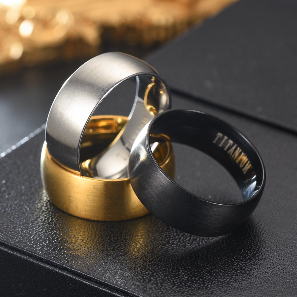 Bague classique en titane noir - Titanium Steel Ring avis et prix